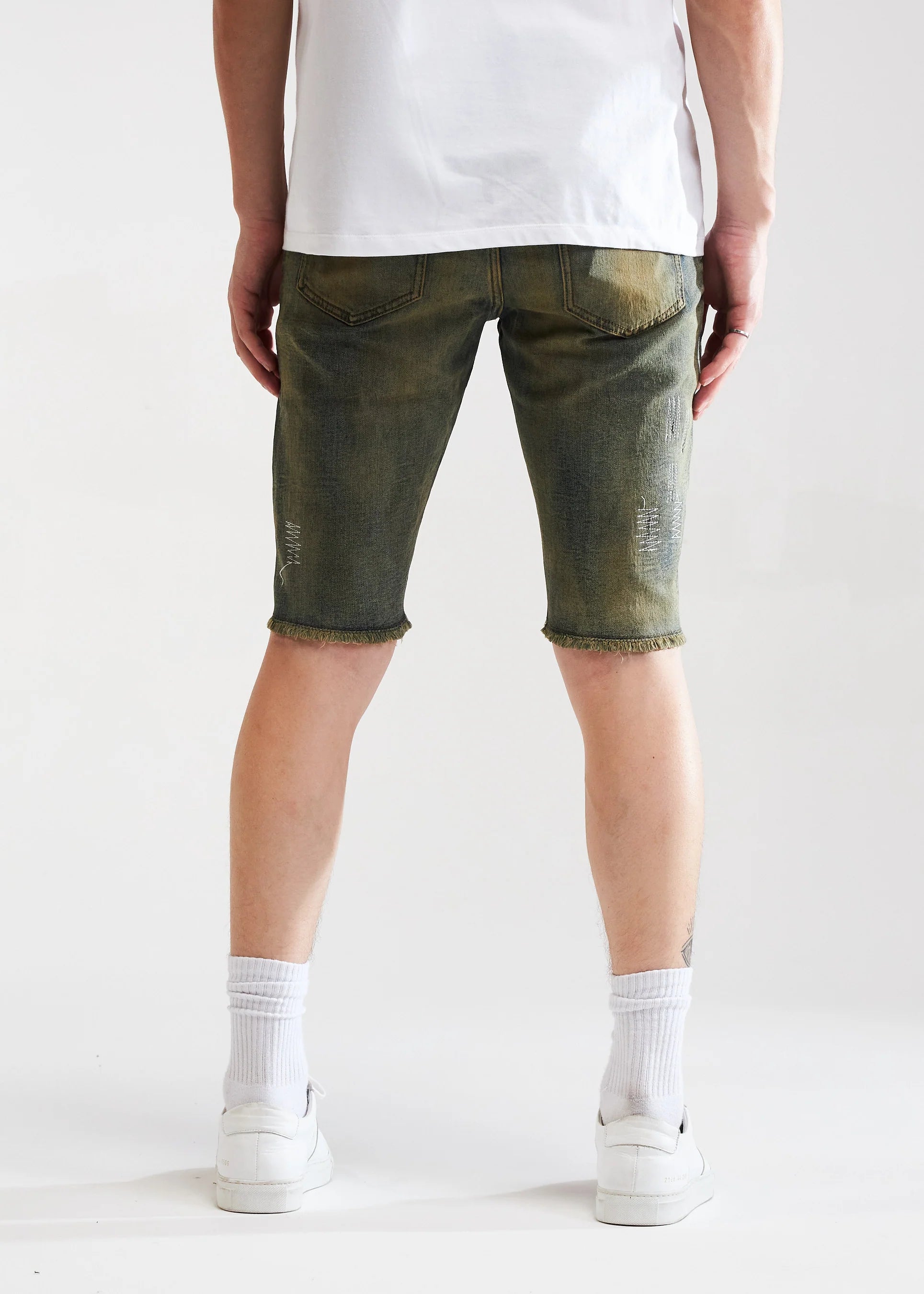 EMBELLISH INDIGO SAND JEAN SHORTS