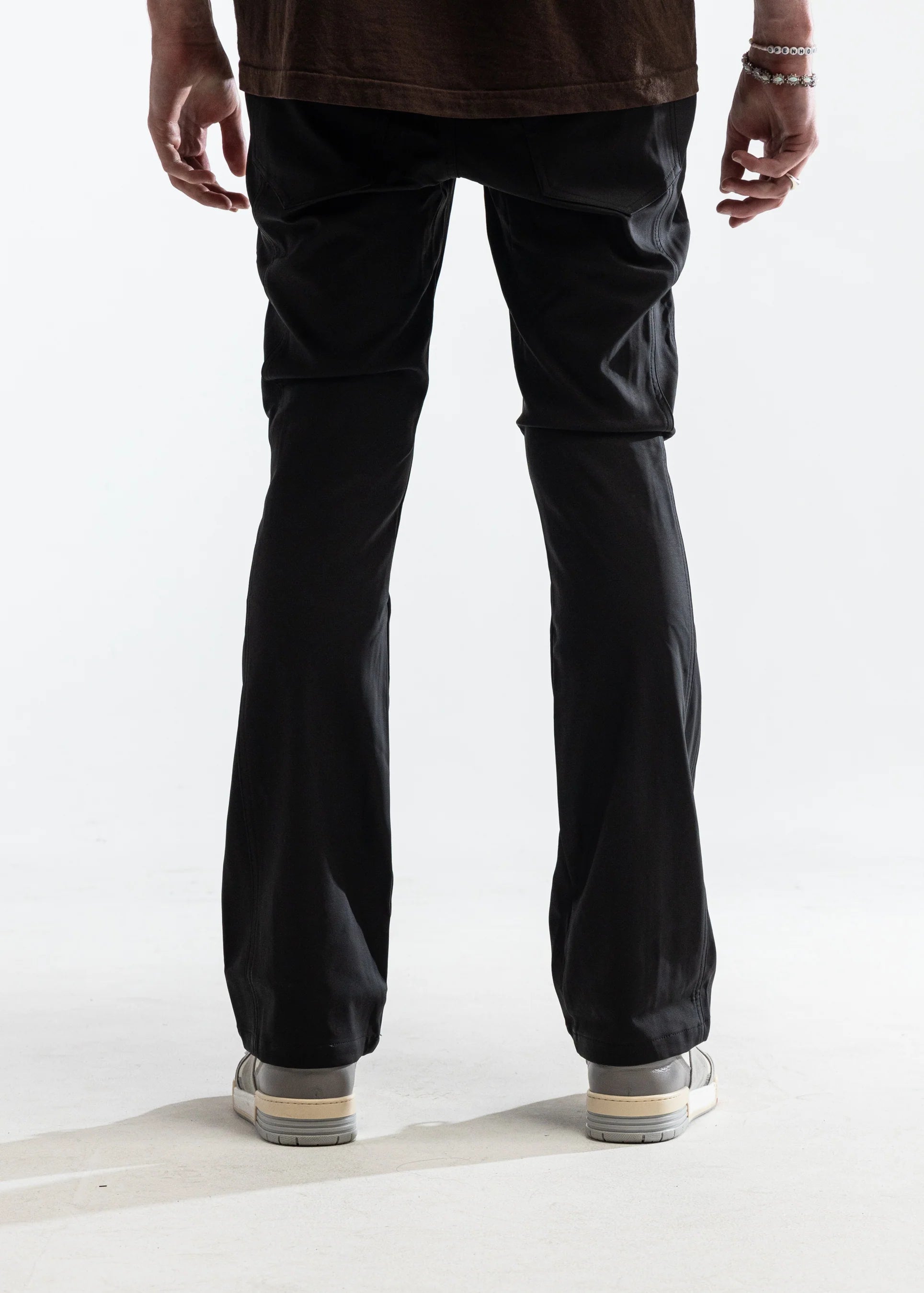 EMBELLISH BLACK FLARE PANTS
