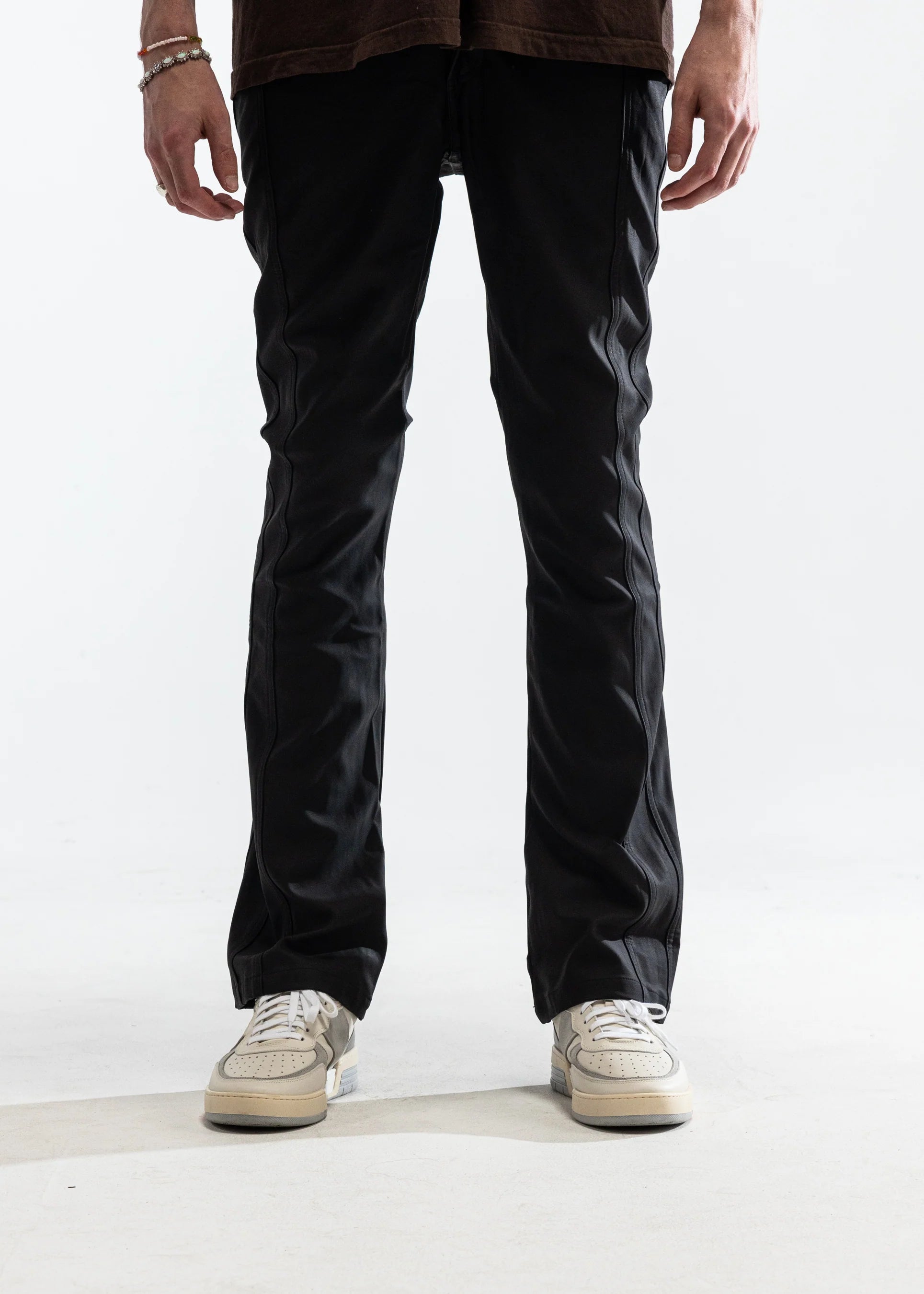 EMBELLISH BLACK FLARE PANTS