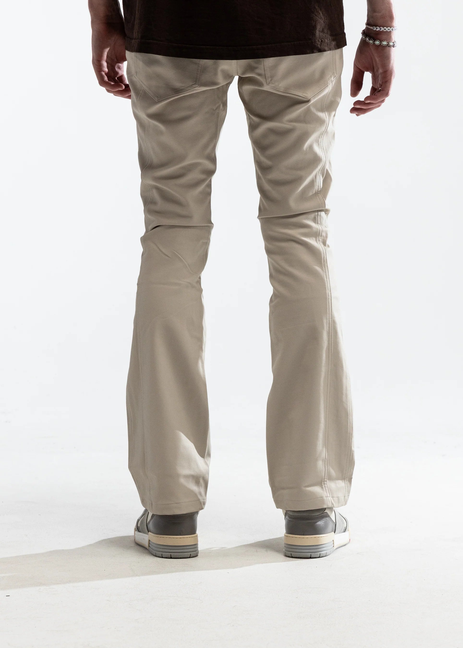 EMBELLISH WHITE LEATHER PANTS