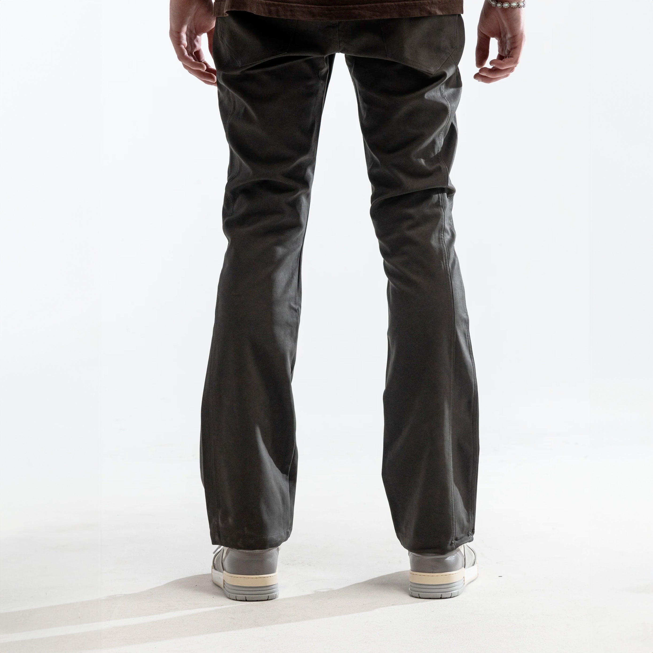 Embellish Grey Leather Pants
