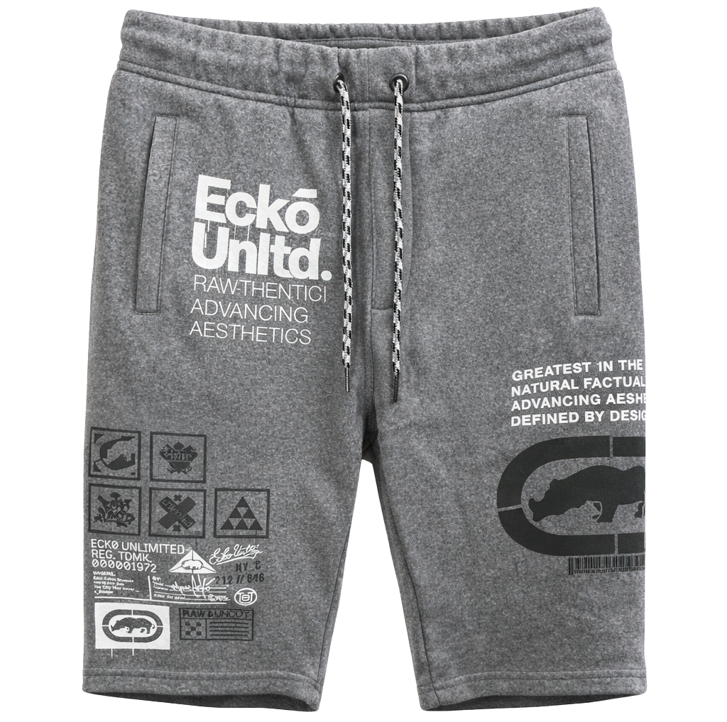 ECKO UNLTD FLEECE SWEAT SHORT GREY MARLED - EO14N375