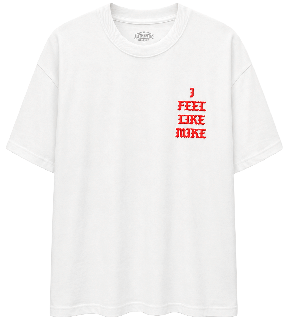 AUTHENTIC LEGENDS PUFF PRINT T-SHIRT WHITE - FEEL LIKE MIKE