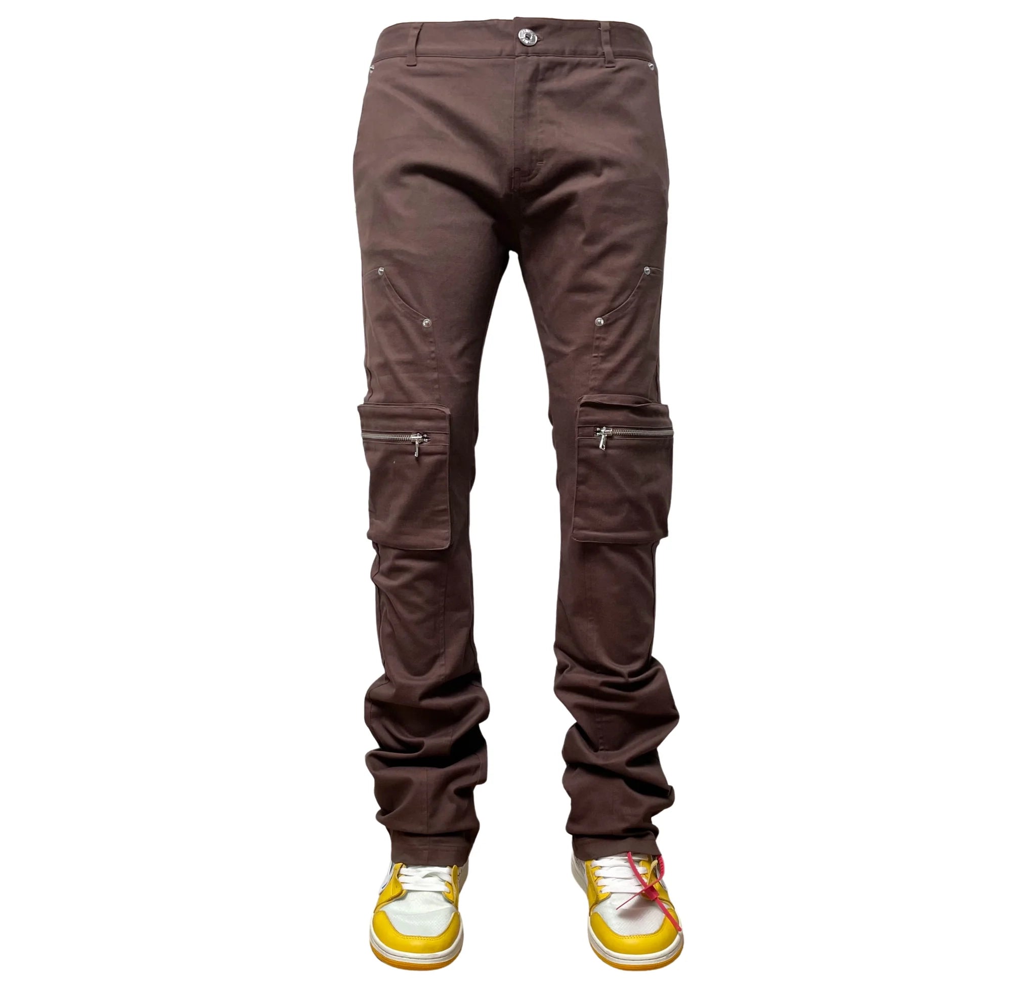 GENUINE TWILL STACK PANTS BROWN - GN159