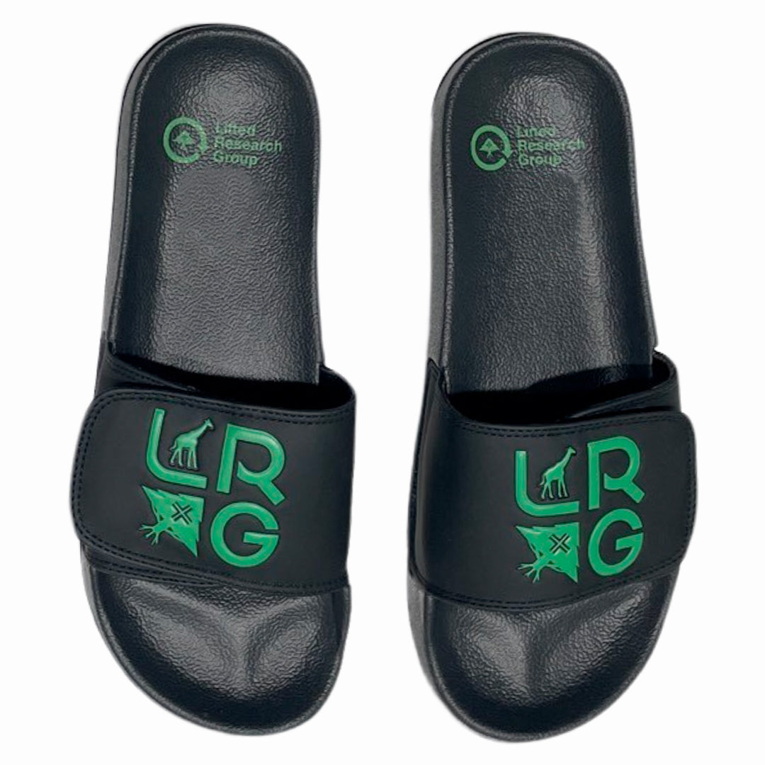 BLACK/GREEN LRG SLIDES