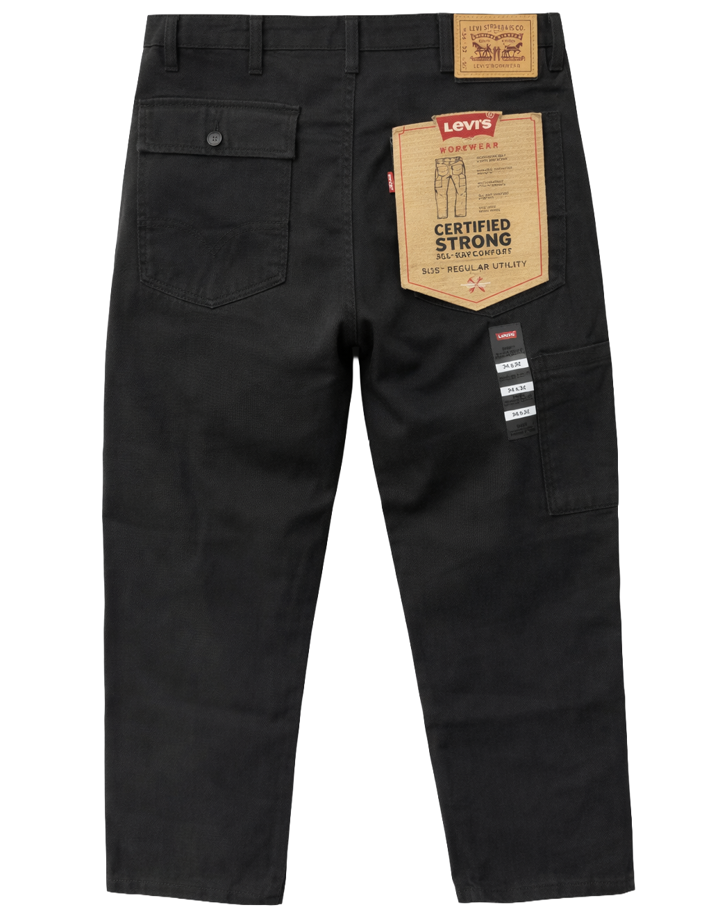 LEVIS UTILITY WORKWEAR PANTS BLACK - 34233-0000