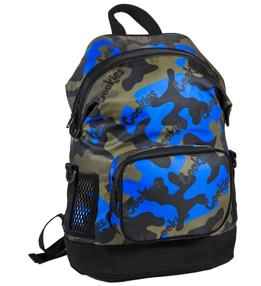 COOKIES SATIN SMELL PROOF BACKPACK NAVY CAMO - LUXE