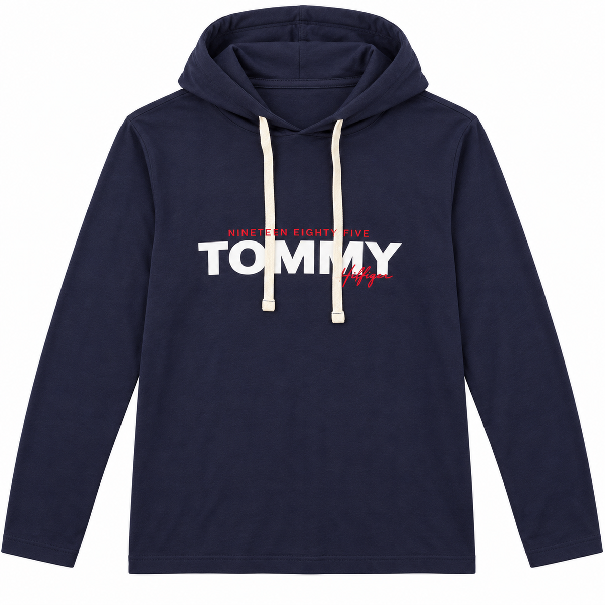 TOMMY HILFIGER LIGHTWEIGHT HOODIE NAVY - SCRIPT LOGO