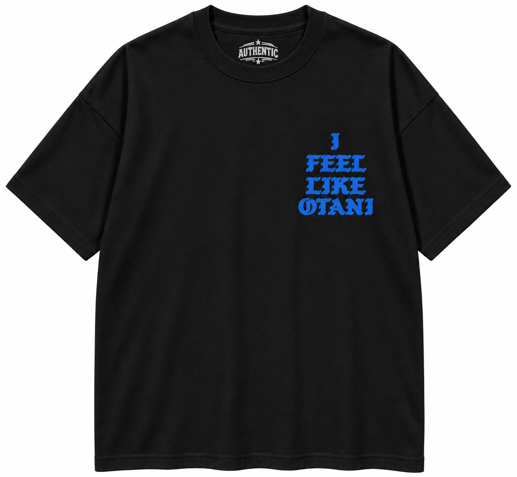 AUTHENTIC LEGENDS PUFF-PRINT T-SHIRT BLACK/BLUE - FEEL LIKE OTANI