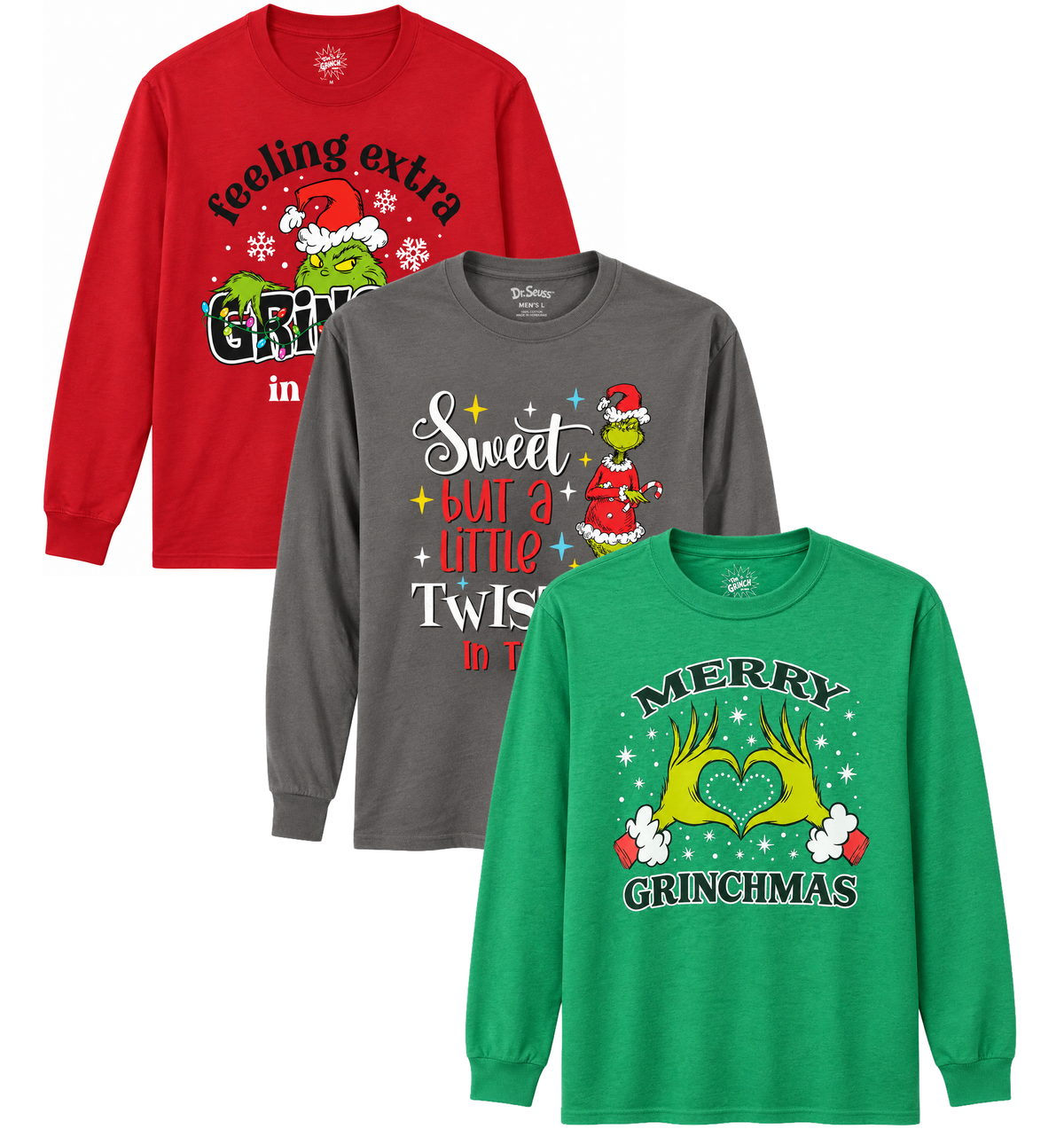 LICENSED DR SEUSS HOLIDAY L/S SHIRTS ASST - GRINCH