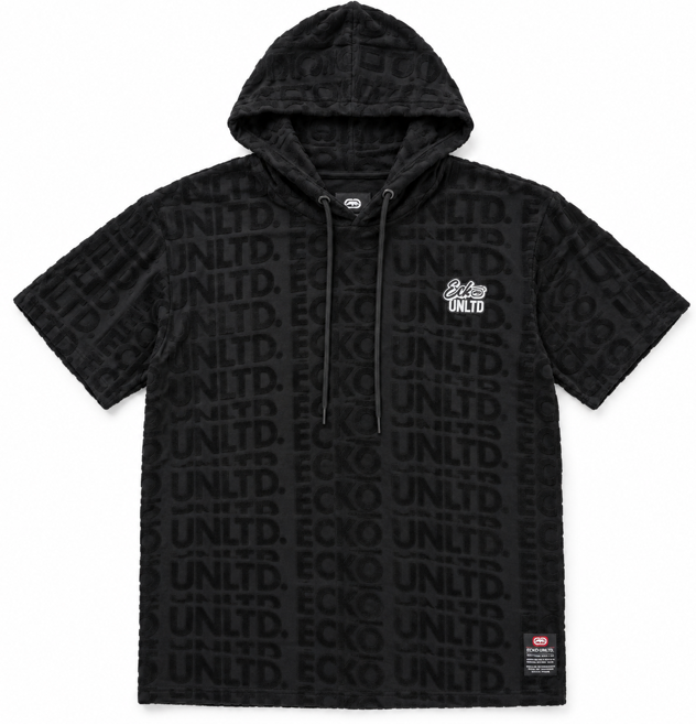 ECKO UNLTD S/S HOODIE SHIRT BLACK - EO15K2091