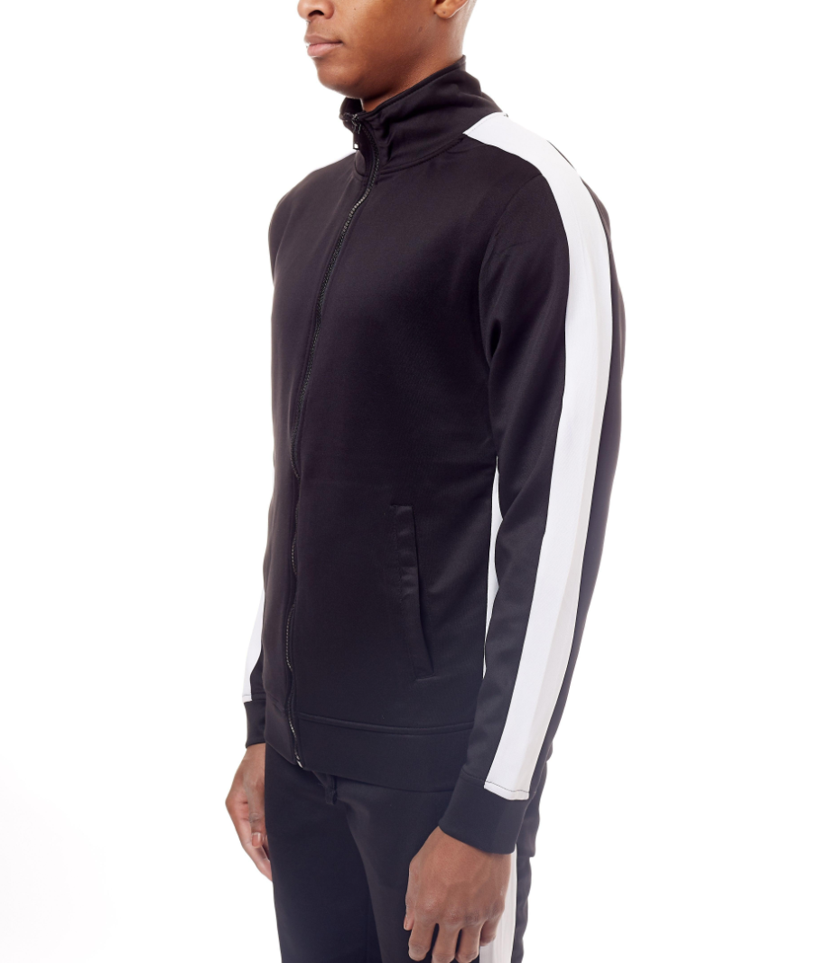 REBEL MINDS TRACK JACKET BLACK/WHITE - 100-501