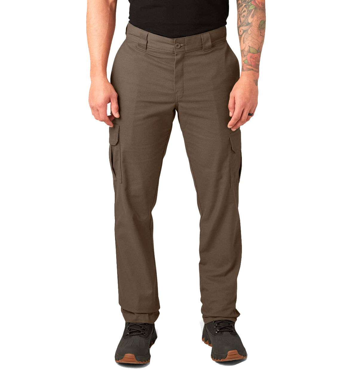 DICKIES SLIM FIT CHINO FLEX CARGO PANTS BROWN WP154CB