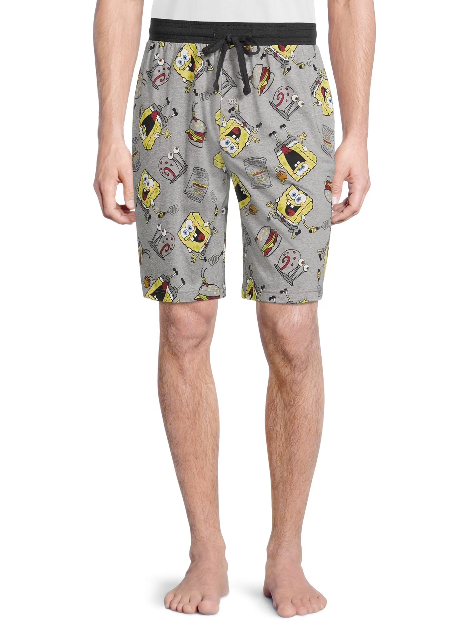 LICENSED SPONGE BOB LOUNGE SHORTS GREY - 5B076MJSWM / OP3179