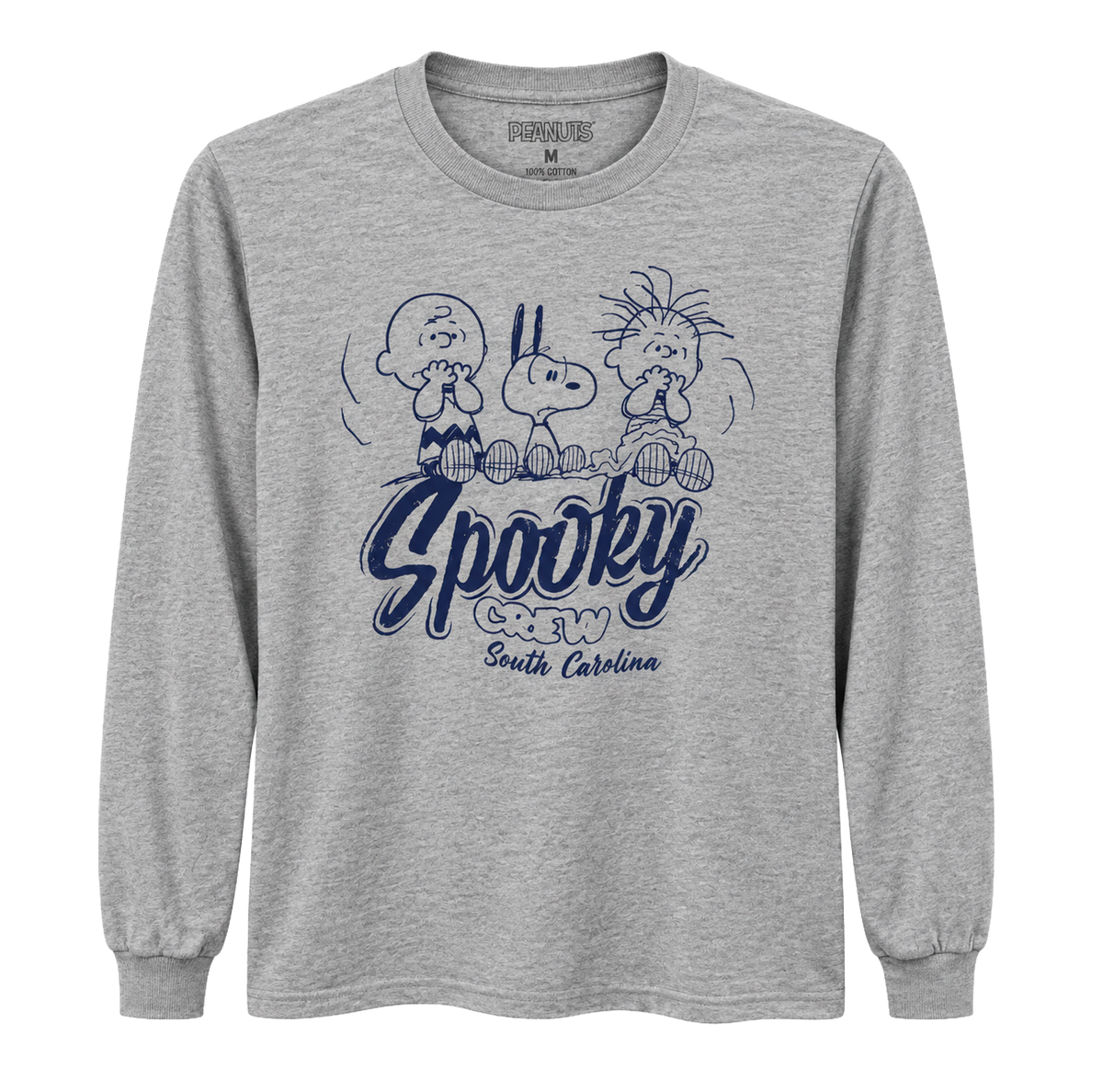 YOUTH BOY'S LICENSED L/S SHIRT H.GREY - PEANUTS
