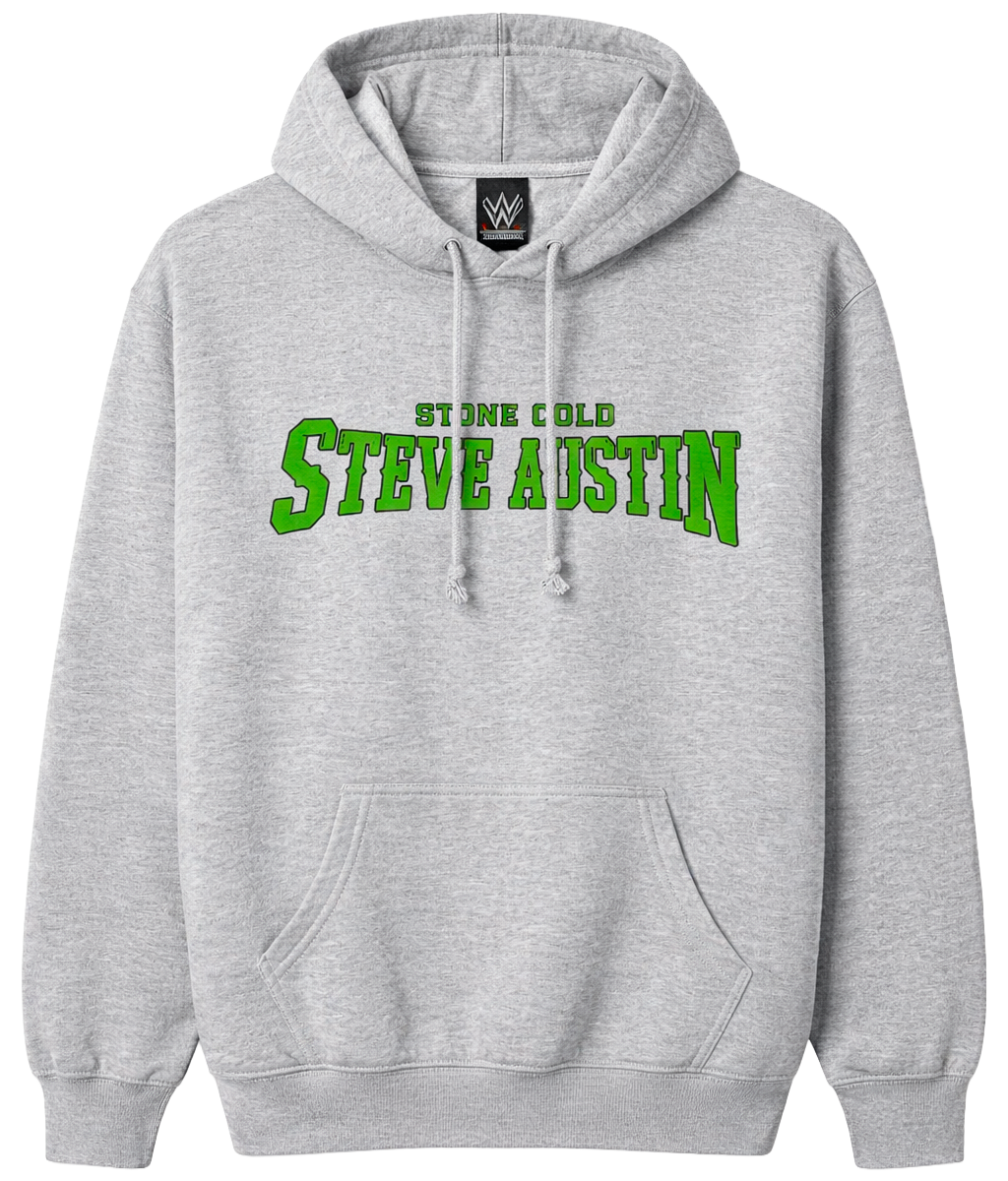 LICENSED WWE STONE COLD STEVE AUSTIN HOODIE HTR GREY - WXAH4710RC - Steal Deal