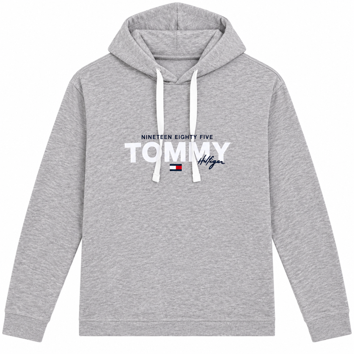 TOMMY HILFIGER LIGHTWEIGHT HOODIE H. GREY - SCRIPT LOGO