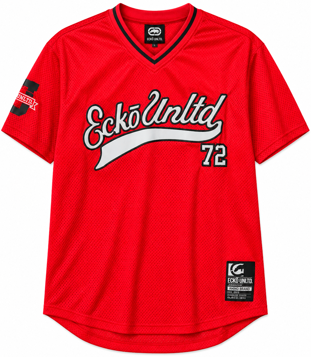 ECKO UNLTD SCRIPT BASEBALL JERSEY RED - EO14K1544