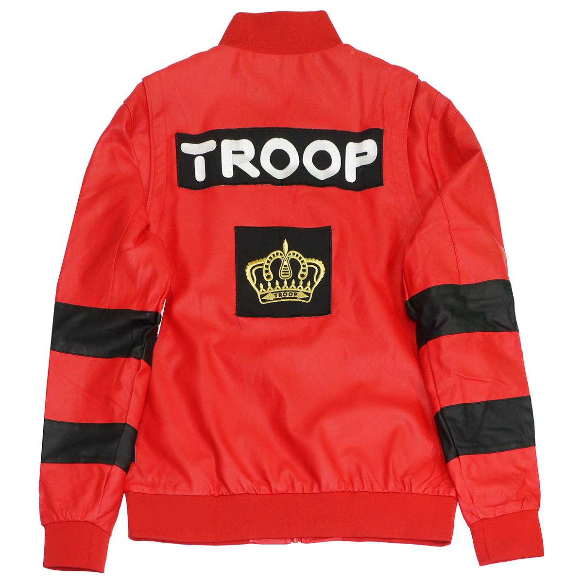 TROOP PATCH LEATHER JACKET CRED/WHT - TP832387
