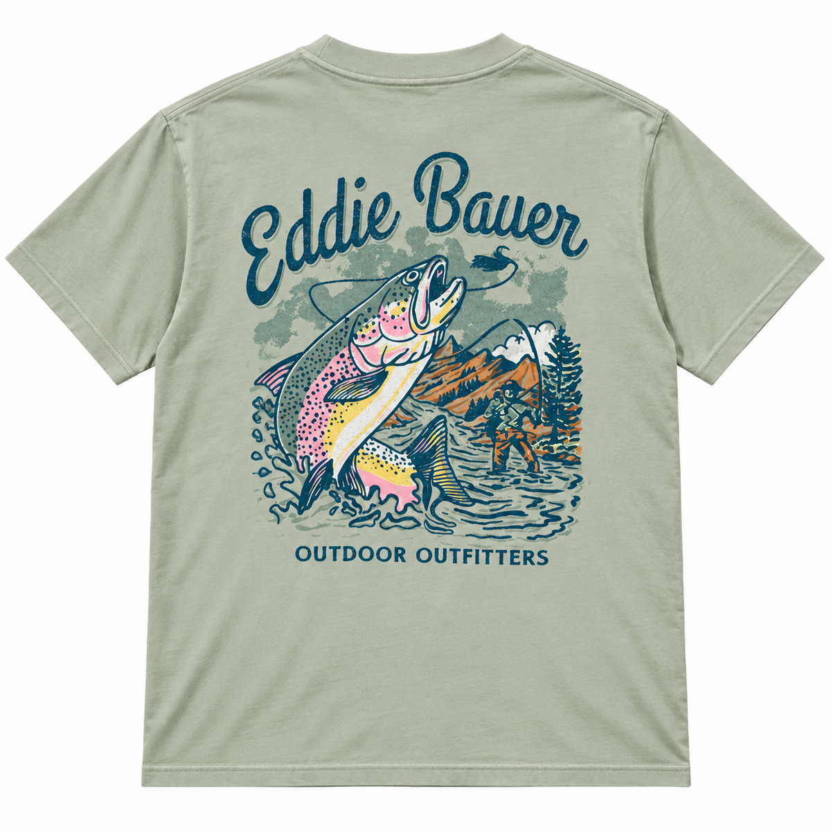 EDDIE BAUER GRAPHIC T-SHIRT LT GREEN - OUTDOOR OUTFITTER