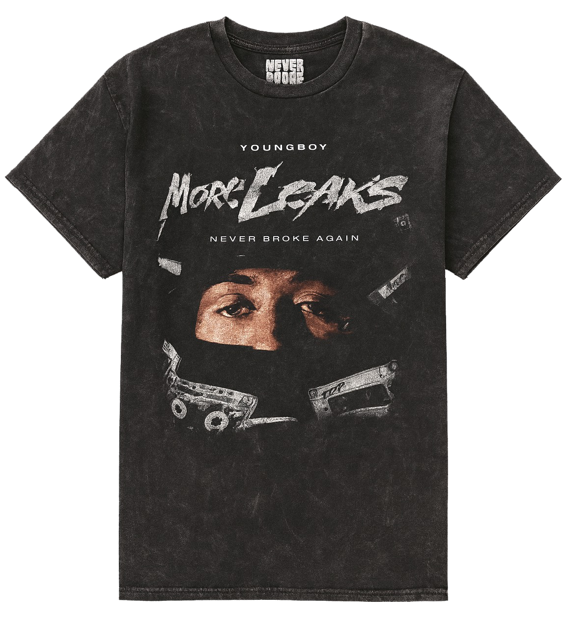 NEVER BROKE AGAIN GRAPHIC T-SHIRT BLACK WASH - YB011