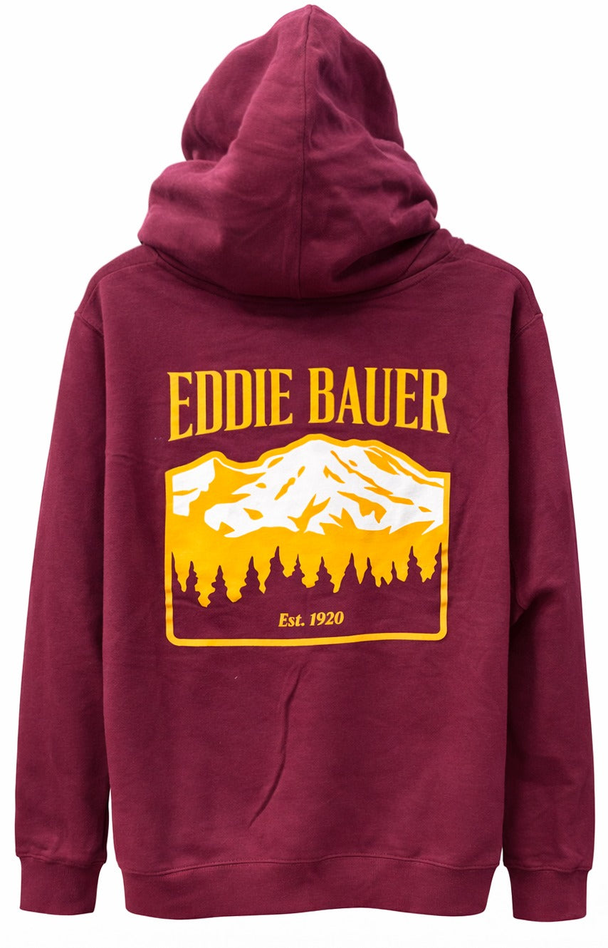 EDDIE BAURER GRAPHIC HOODIE BURGUNDY - 3072 - Steal Deal