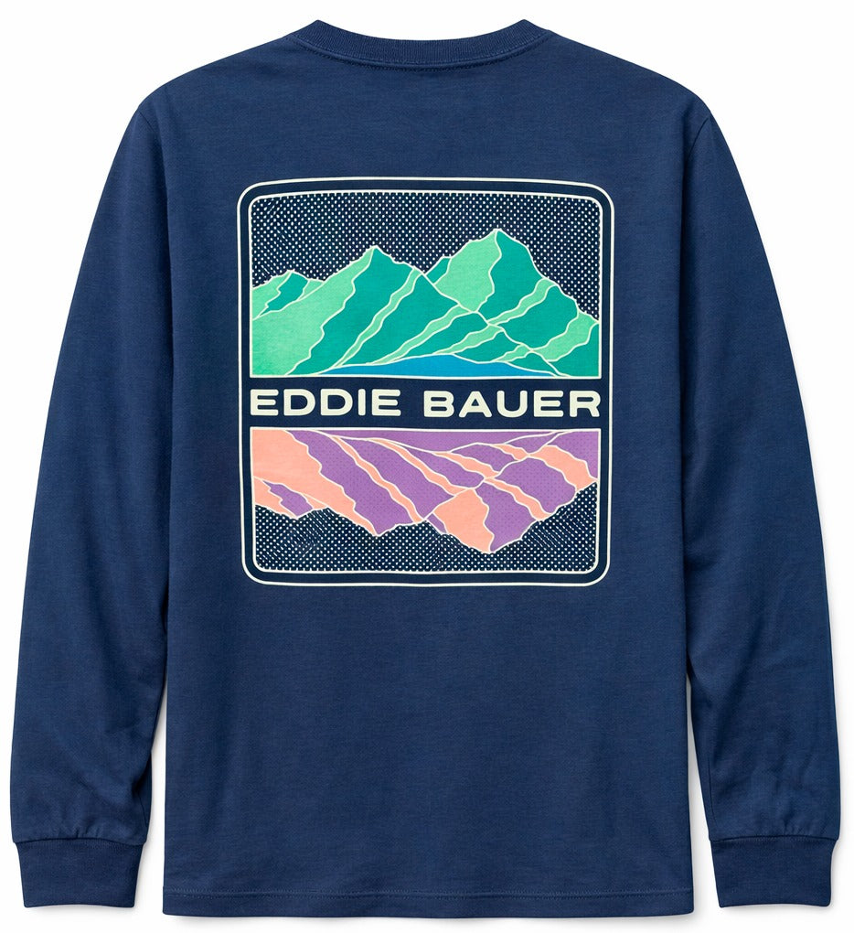 EDDIE BAURER GRAPHIC LONG SLEEVE SHIRT NAVY - 3071 - Steal Deal