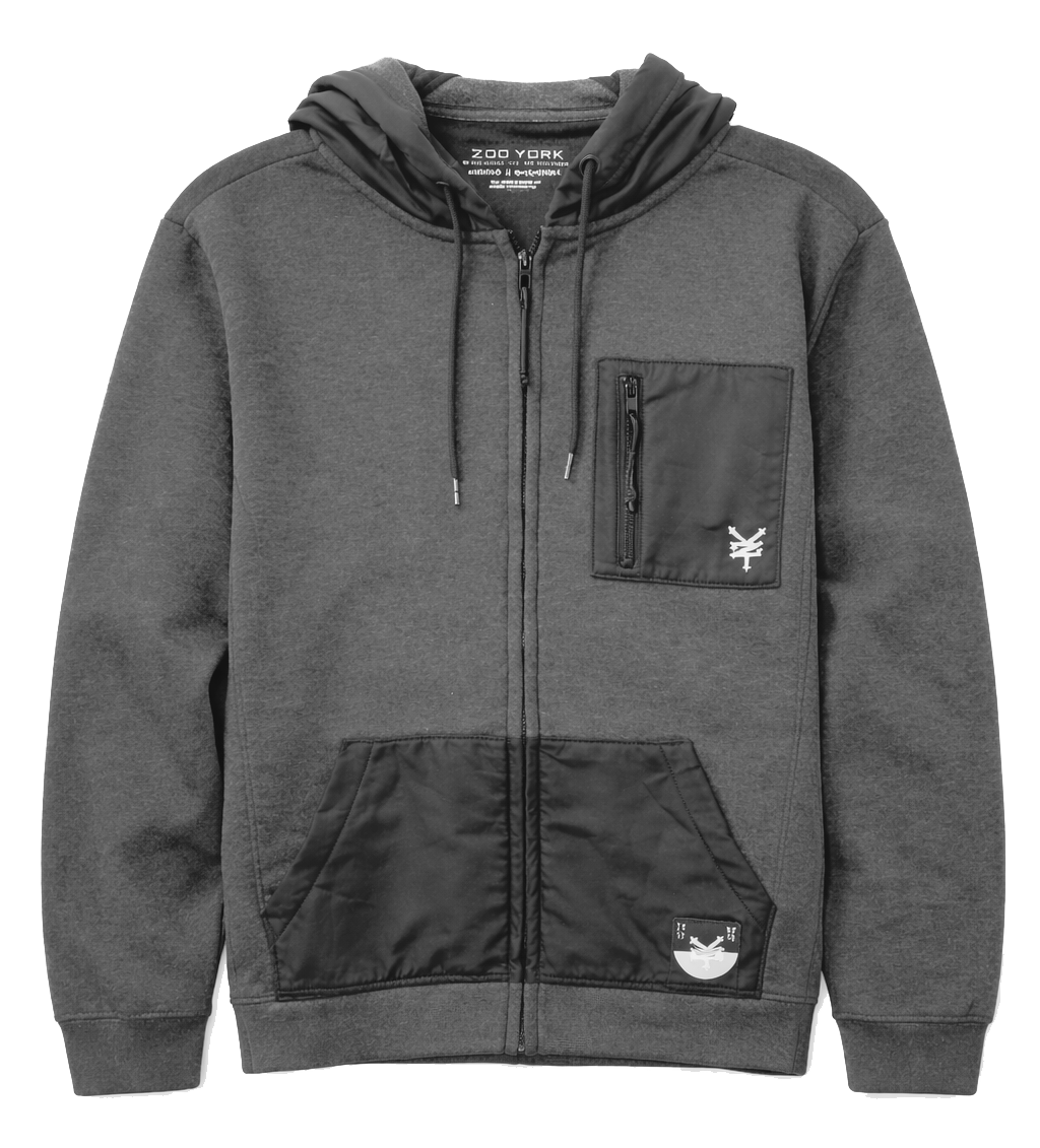 ZOO YORK HOODIE ZIP JACKET CHARCOAL MARLED - ZY33H145 - Steal Deal