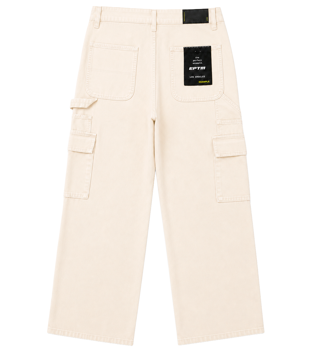 EPTM WIDE LEG DENIM CARGO PANTS CREAM - SIGMA