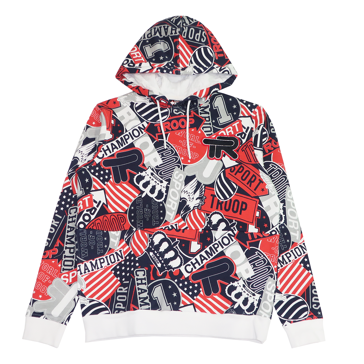 TROOP WORLD OF TROOP HOODIE RED/WHT - TP832378