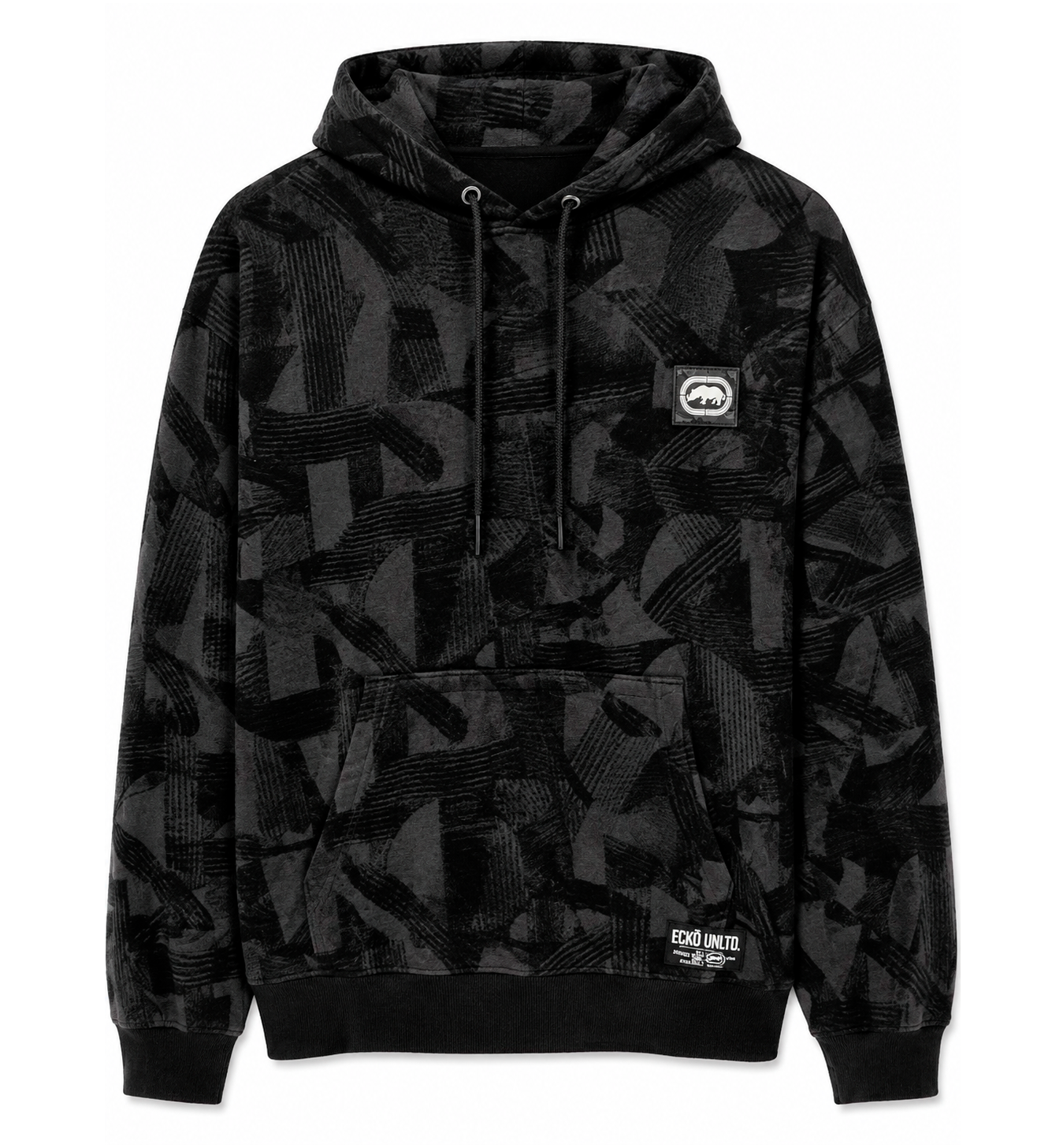 ECKO UNLTD PREMIUM FELT HOODIE BLACK - EO15H1470