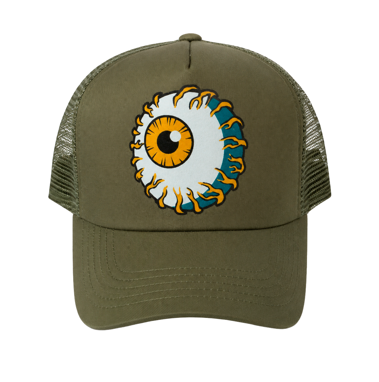 MISHKA LOGO SNAPBACK TRUCKER HAT OLIVE GREEN - MSK-39