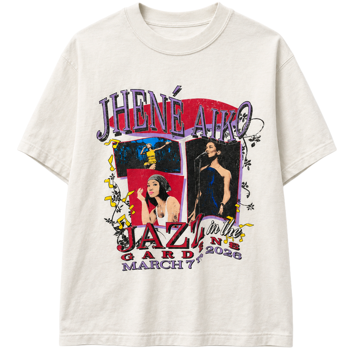 LICENSED MUSIC JHENE AIKO T-SHIRT WHITE - JAZZ GARDEN