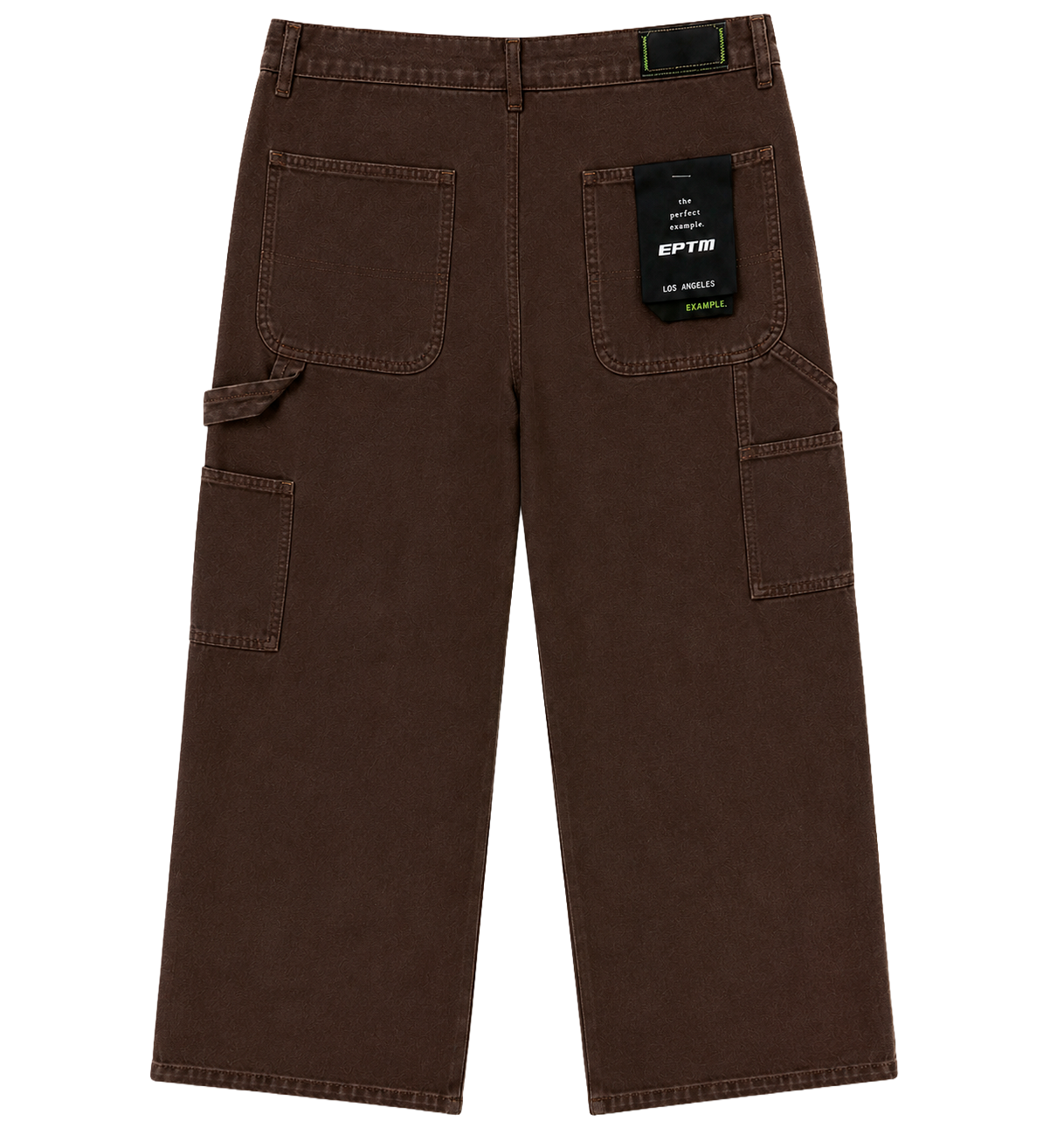 EPTM WIDE LEG DENIM CARGO PANTS BROWN - VINTAGE CARPENTER