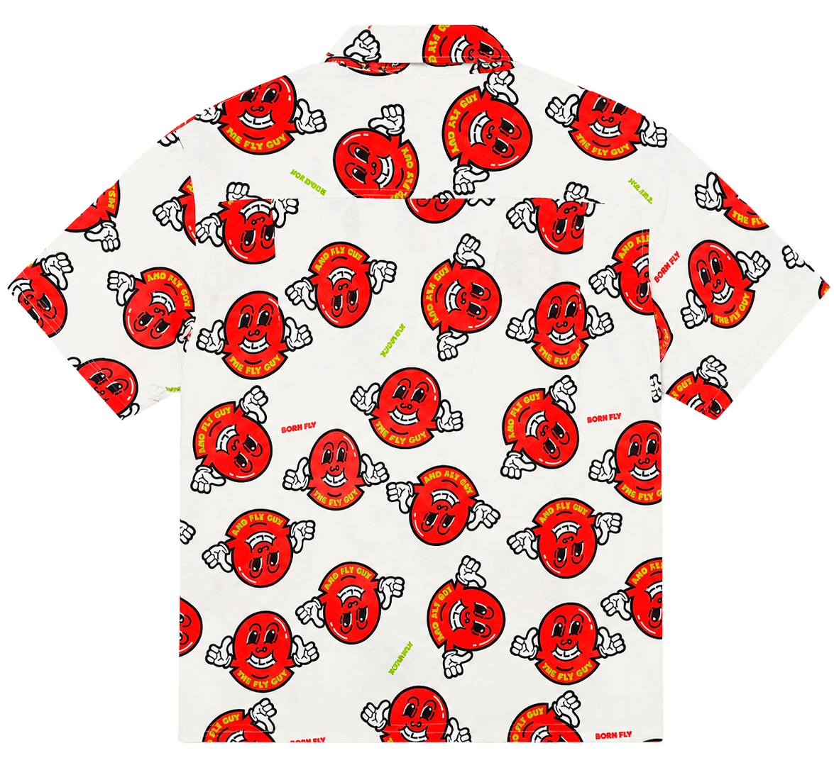 BORN FLY S/S BUTTON-DOWN SHIRT WHITE - 2405W4989