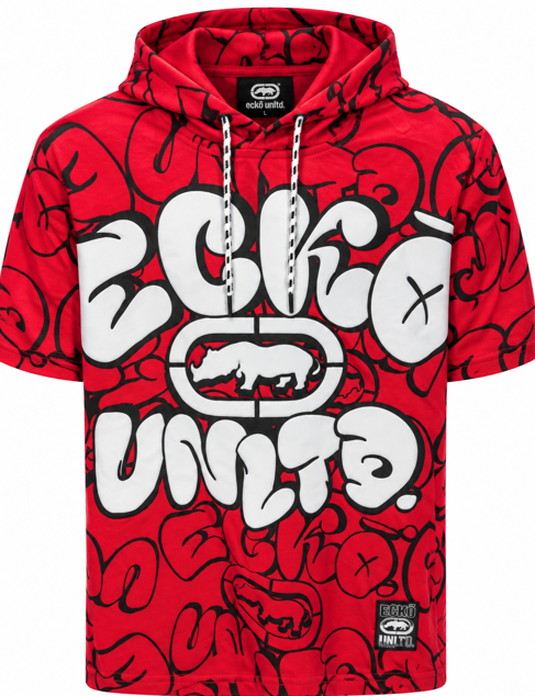 ECKO UNLTD S/S HOODIE SHIRT TRUE RED - EO15K1907