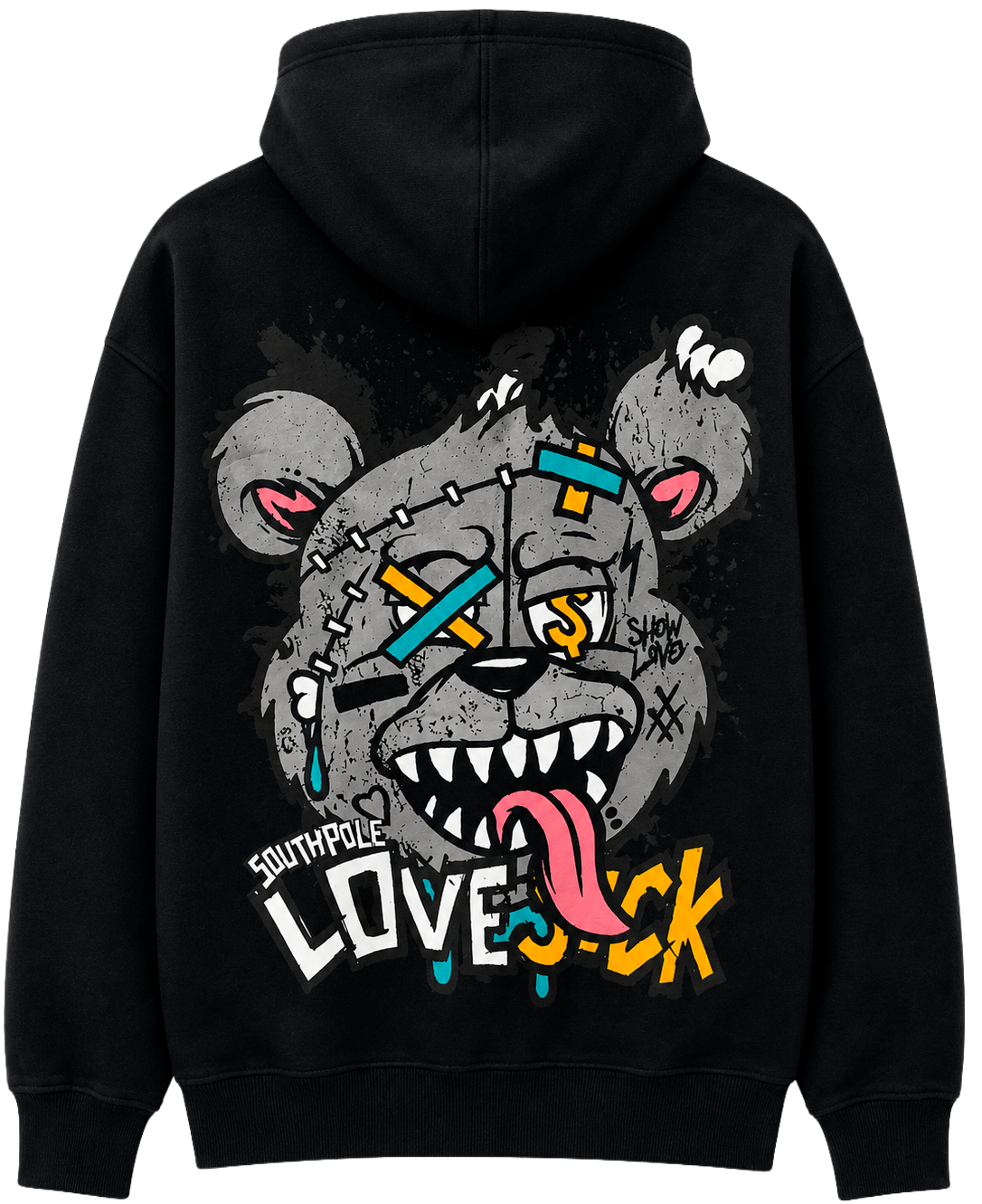 SOUTH POLE GRAPHIC HOODIE BLACK - SM451622