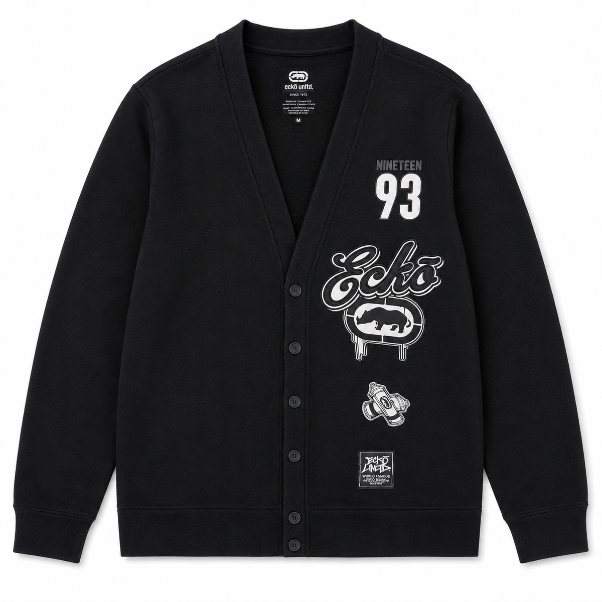 ECKO UNLTD PREMIUM CARDIGAN BLACK - EO15L432
