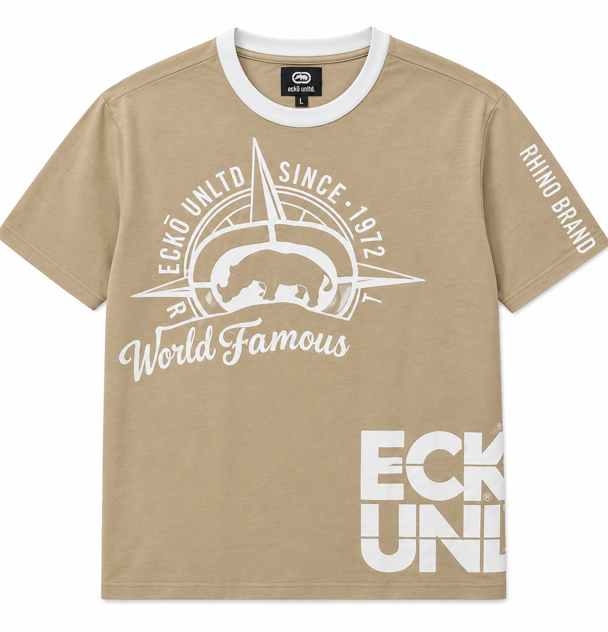 ECKO UNLTD GRAPHIC T-SHIRT TAUPE - EO15K1526