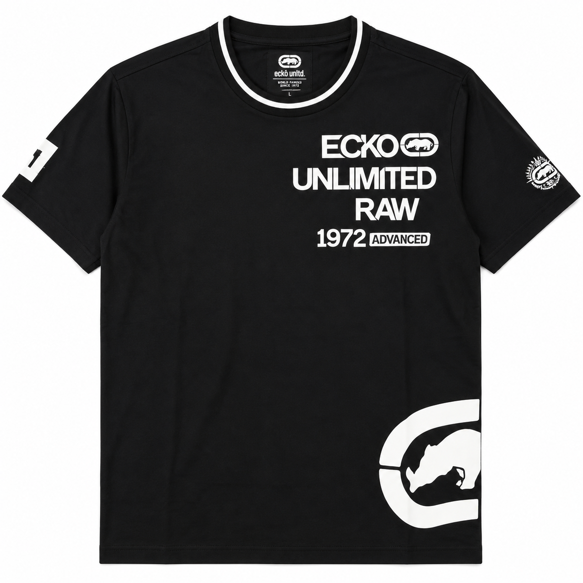 ECKO UNLTD S/S V-NECK T-SHIRT BLACK - EO14K1462