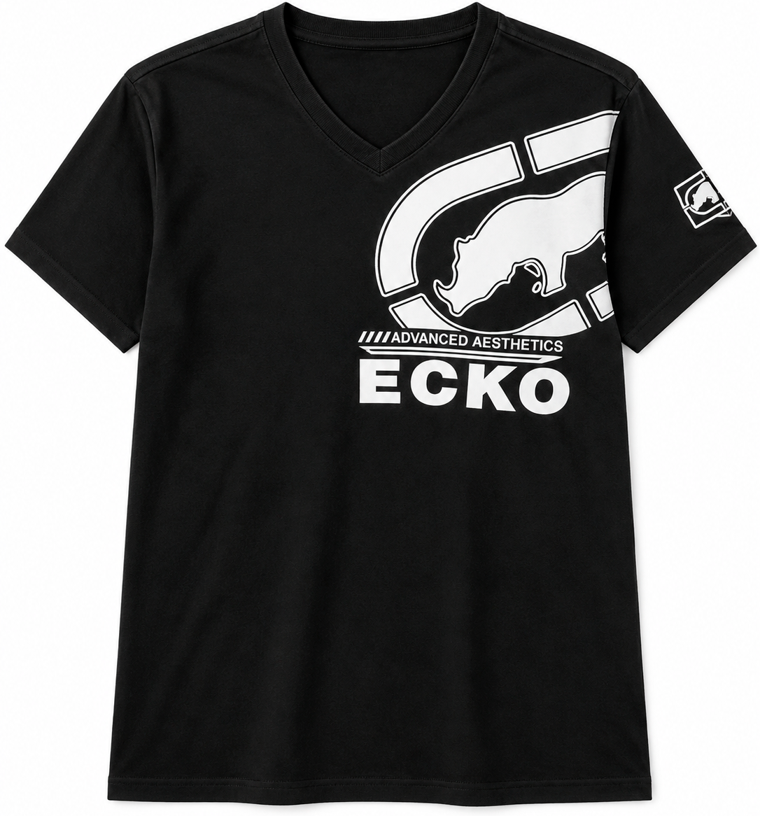 ECKO UNLTD S/S V-NECK T-SHIRT BLACK - EO14K1439