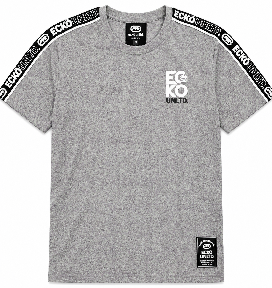 ECKO UNLTD S/S V-NECK T-SHIRT GREY MARLED - EO14K1484