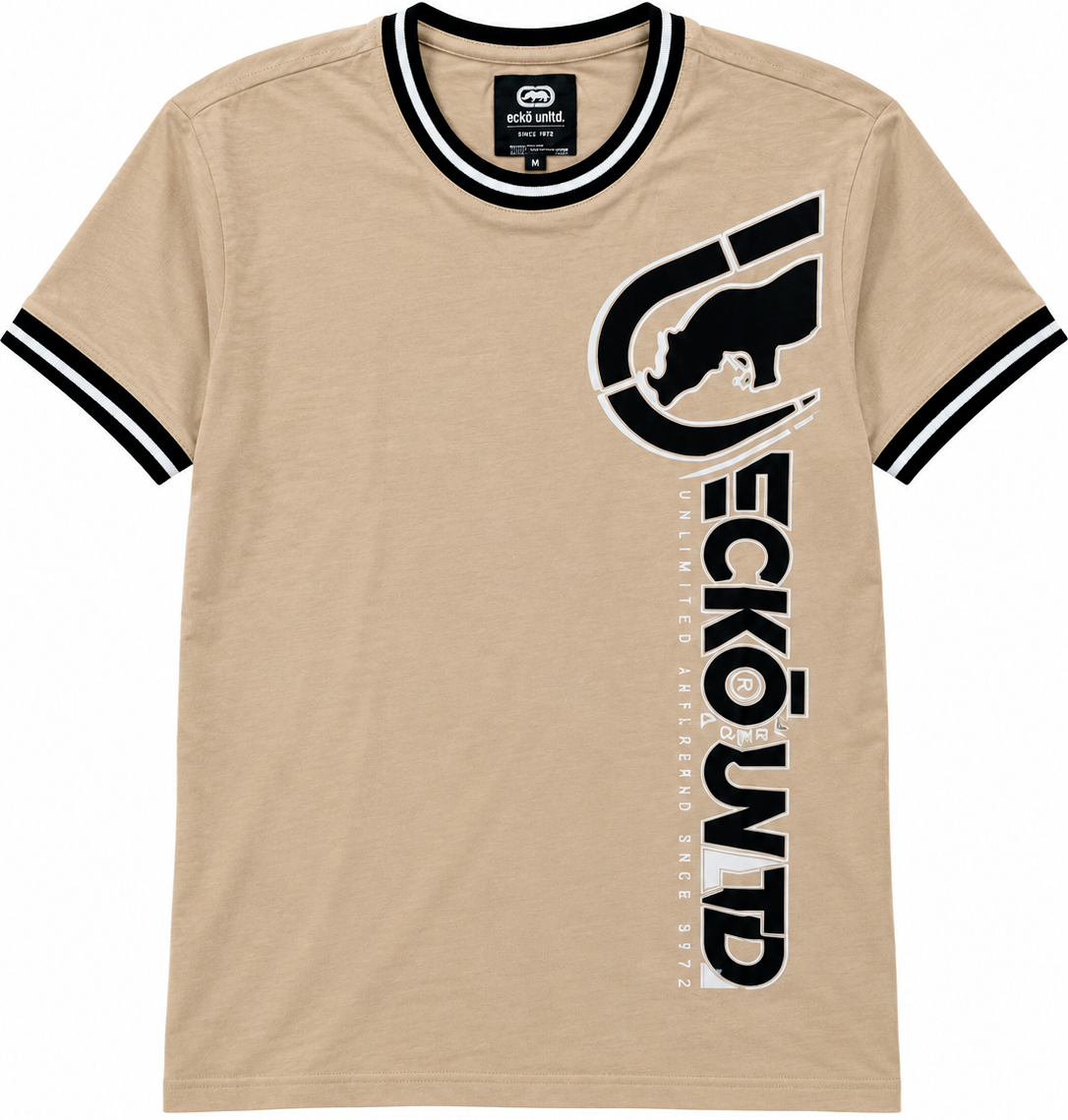 ECKO UNLTD S/S V-NECK T-SHIRT OATMEAL HEATHER - EO14K1479