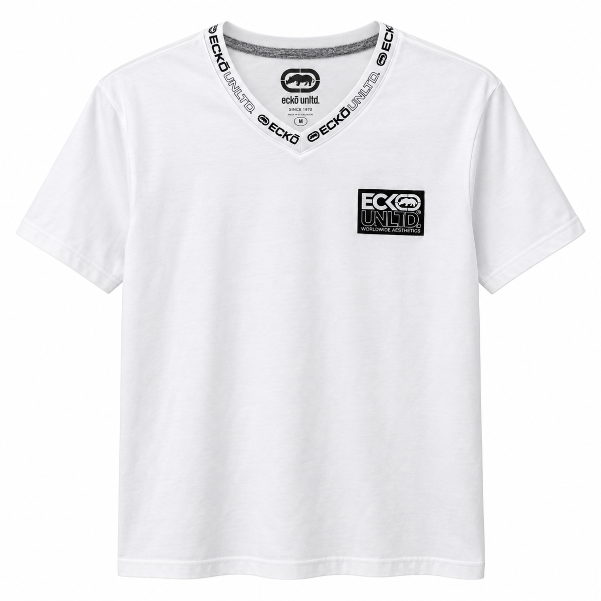 ECKO UNLTD S/S V-NECK T-SHIRT WHITE - EO13K1104