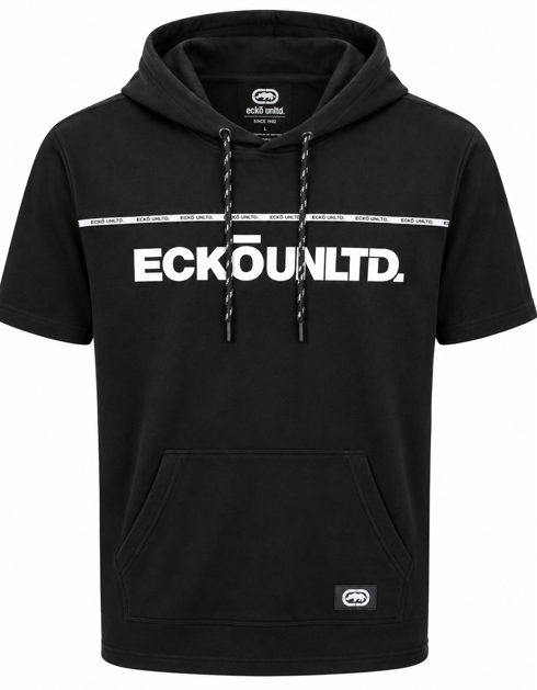 ECKO UNLTD S/S HOODIE SHIRT BLACK - EO15K1954