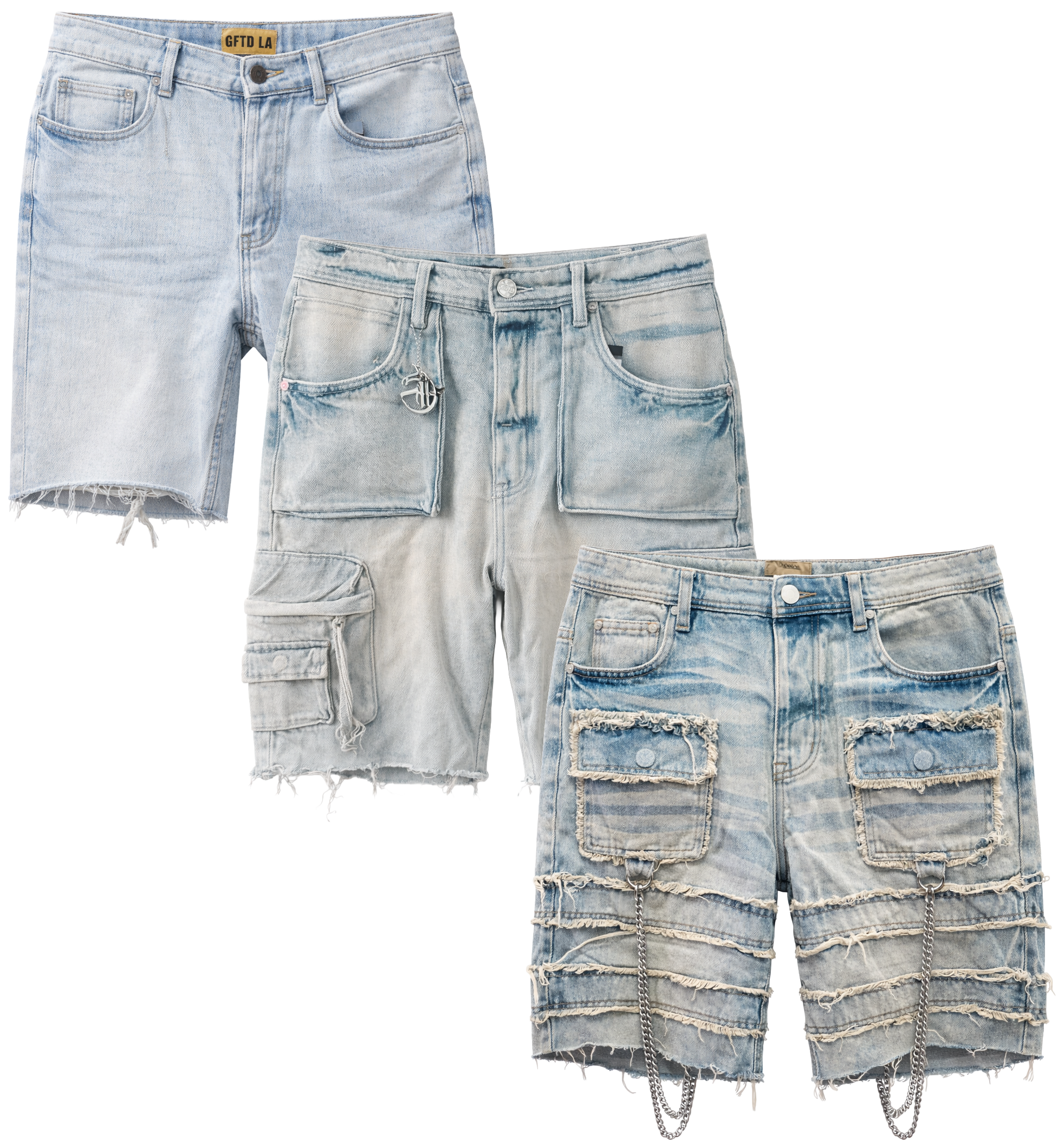 GFTD LA ASSORTED DENIM SHORTS JEANS ASST - GFTDSHT25