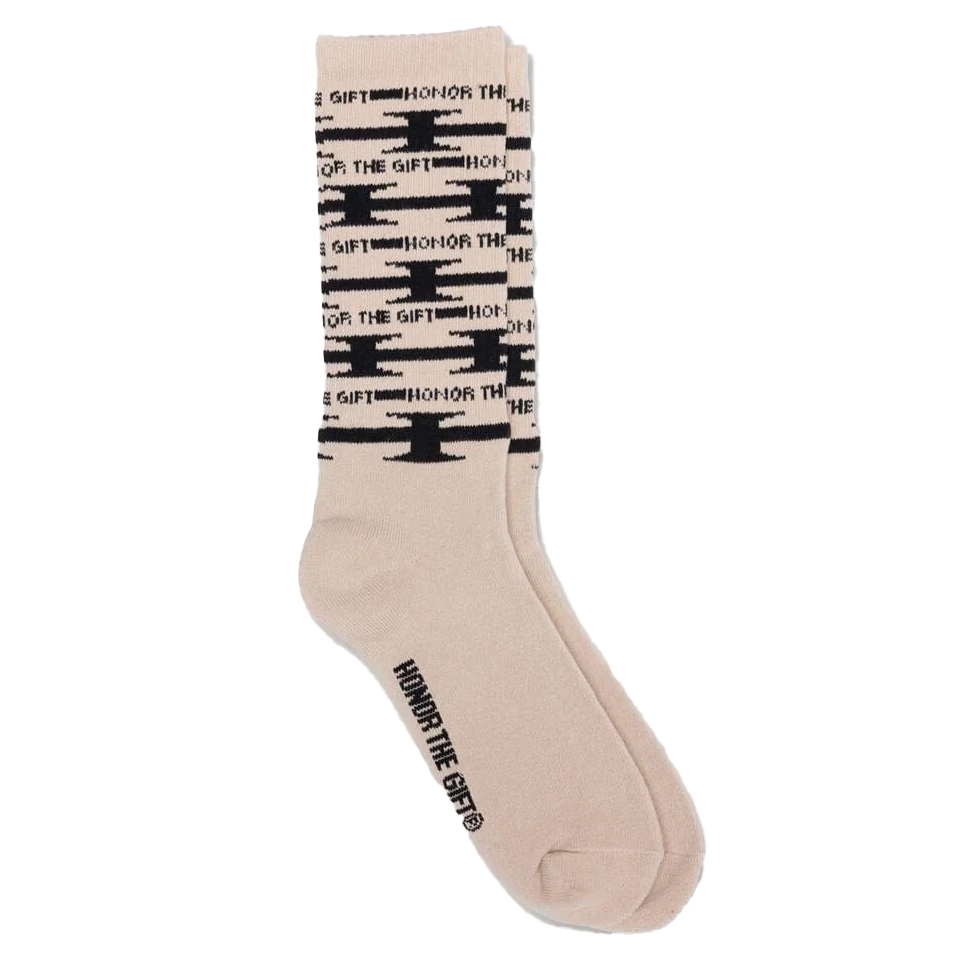 HONOR THE GIFT H WIRE RIBBED SOCKS CREAM - HTG230381