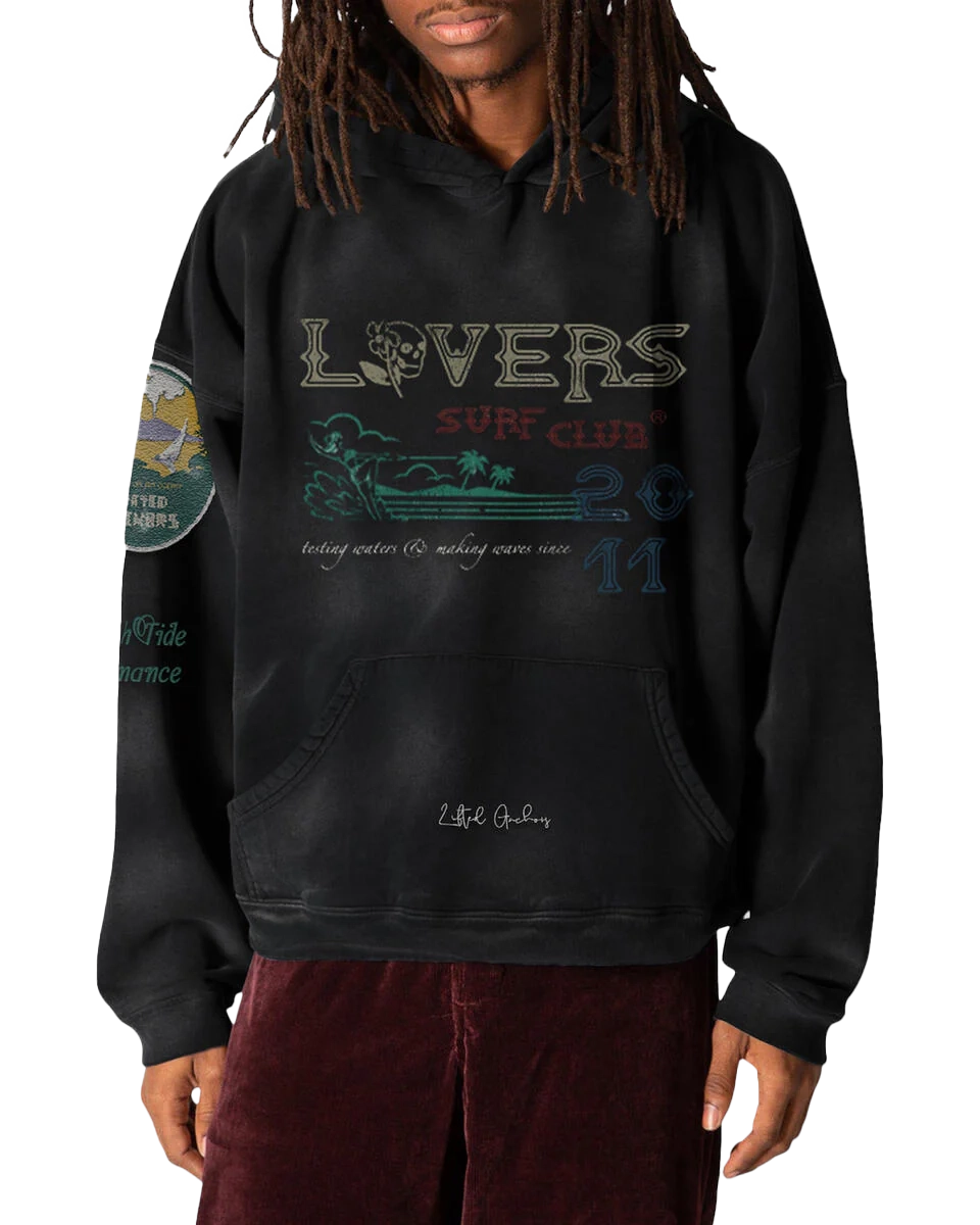 LIFTED ANCHOR HOODIE VINTAGE BLACK - LAHL23-4