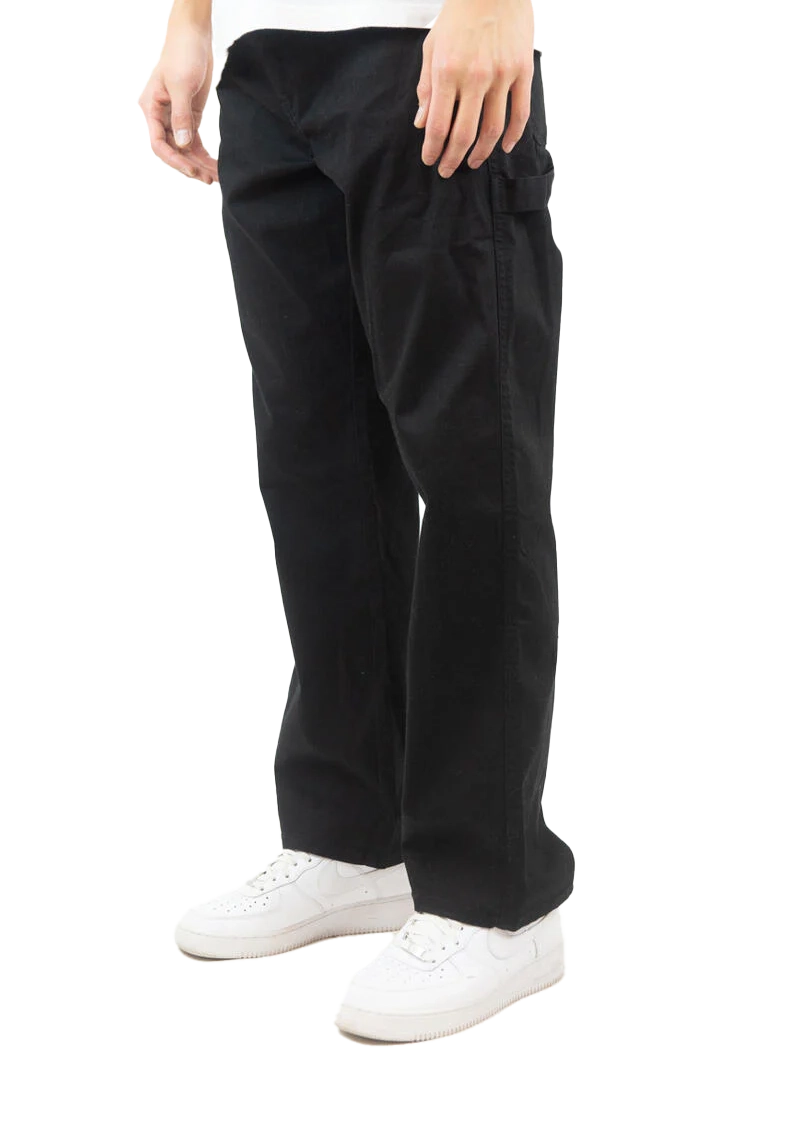 REBEL MINDS TWILL CARPENTER PANTS BLACK - 100-680T