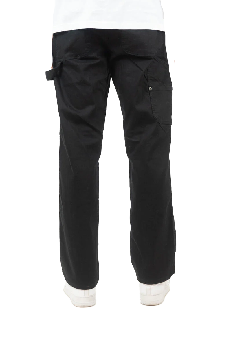 REBEL MINDS TWILL CARPENTER PANTS BLACK - 100-680T